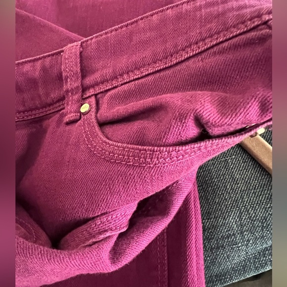 WHITE HOUSE BLACK MARKET PURPLE TONE HIGH RISE JEANS. - Picture 3 of 5